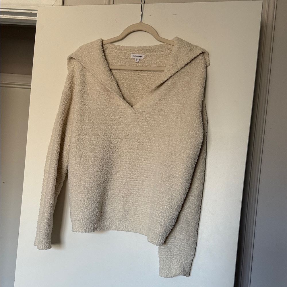 Mittoshop Cream V-Neck Sweater